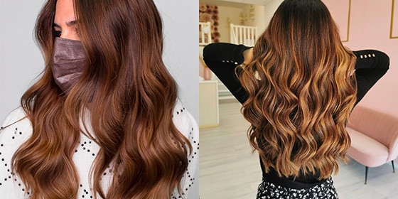 femme cheveux balayage caramel